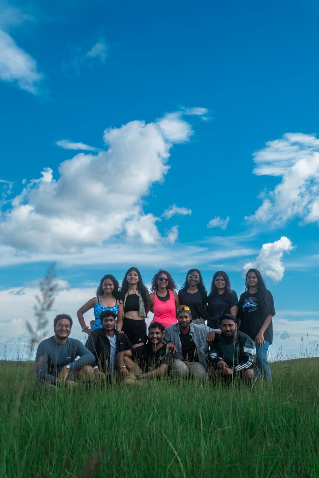smiling group in nature