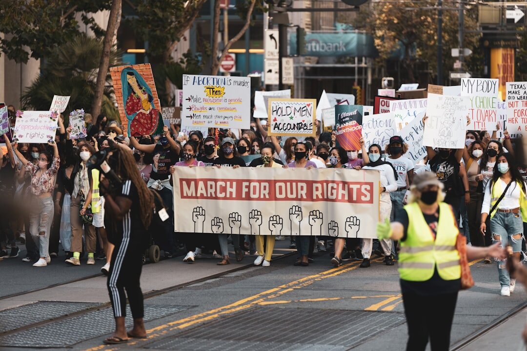 protest march in city