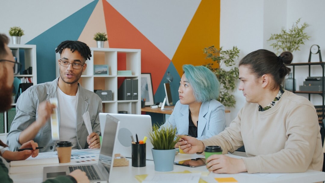 diverse group talking